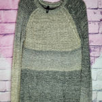 Elan OMBRE WOOL OPEN KNIT LONG LINE TUNIC WITH METALLIC WEAVE ACCENTS LARGE Photo 0