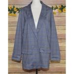 Liverpool NWT Boyfriend Blazer Womens 2X Blue Khaki Plaid Jacket Academia Preppy Photo 0