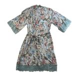Posh Peanut S / M Robe Floral Lightweight Belted Bamboo Lounge Birds Butterflies Blue Size M Photo 2