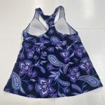 Lands' End  Swim top Tankini Womens Purple Paisley Razorback Built in Bra Size 8 Photo 4