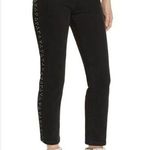 Pistola Beaded Charlie Straight Crop Sz 28 High Rise Black Studded Stretch Jeans Photo 0