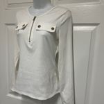 Chicme White Ribbed Zip Up Tunic Top Photo 2