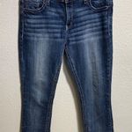 Daytrip  Womens Blue Denim Cropped Jeans Distressed Pockets Button Fly Size 31 Photo 0