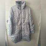 Michael Kors Silver Puffer Coat with Faux Fur Collar Photo 3