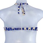 J.Crew Blue & White Underwire Bikini Top 34C – Sweetheart Halter EUC Photo 3