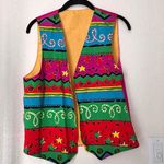 Vintage funky colorful multicolored weird patter. Jacket vest Photo 0