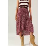 Ba&sh NWT  Lenny Skirt Size Small 4 Purple Printed High Low Photo 1