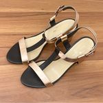 Kate Spade NY Rose Gold/Black Chunky Block Heel Sandals Size 6.5 Photo 1