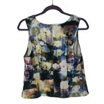 Robert Rodriguez  Sleeveless Abstract Floral Textured Blouse Zip Back Size M Photo 2