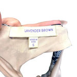 Lavender Brown Snakeskin Racerback Silk Dress Navy Blue Cream Size Small Photo 5