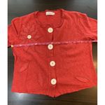 Willow Sweater Medium Pink Knit Cardigan Art to Wear Boutique Embellished Floral Photo 9