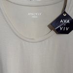 Ava & Viv  Women's Beige Short Sleeve Tee Photo 4