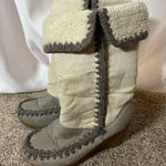 American Eagle Vintage Y2K Crochet Moccasin Wedge Boots Size 6.5 Photo 0