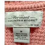 Vermont Country Store Size Medium Cotton Knit Pink Open Front Cozy Cardigan Photo 4
