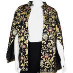 Jovie Black Hibiscus Motif Printed Batik Capelet Outerwear Size undefined Photo 0