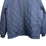 Reversible Navy Quilted Sherpa Fleece Jacket Women’s XL Blue Photo 2