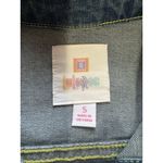 LuLaRoe Jean Jacket Size Small Southwest Aztec Boho Embroidered Blue Denim Hippi Photo 2
