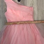 Lulus  Exceptional Moments Light Pink Swiss Dot One-Shoulder Mini Dress Size S Photo 6