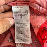 Gap long sleeve shift red floral M Square neck mini 3/4 length sleeves V back Photo 4