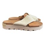 Sorel  Women’s Vibe Criss Cross Slide Sandals – Tan & Cream – Size 10.5 Photo 2