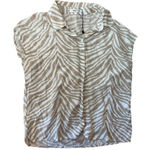 Mango NWOT MNG  women's zebra‎ print short sleeve blouse size 4 Photo 0