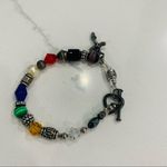 Silver beaded handmade prayer bead bracelet 7.25" long Photo 0