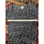 kim rogers Womens Blue White Long Sleeve Knit Top Sweater Size M Tunic Top Photo 4