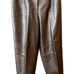 Vintage‎ 90s Lord & Taylor Brown 100% Leather Straight Leg Pants Size 6 Photo 0