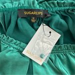 Sugar Lips Alcazar Raglan Sleeve Satin Blouse in Emerald size 3X Long Sleeve NWT Photo 10