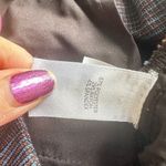 J Jill Blue Brown Plaid Straight Leg Dress Pants Size 12 Stretch Career Academia Photo 5