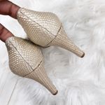 See By Chloe See by Chloé Women's Paillette Bow Tie Gold Sequin Pump High‎ Heel 39 NEW Photo 3