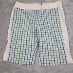 Adidas  Golf Shorts Women's Size 10‎ Plaid Stretch Pockets Flat Front Performance Photo 0