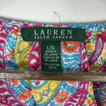 Ralph Lauren Lauren Top Womens Large Pink Paisley 3/4 Sleeve Ruffle Vacation Photo 1