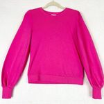 Nation Ltd Sunny Sweatshirt Girl Crush Size XS Pink Ribbed Crew Balloon Sleeve Photo 0