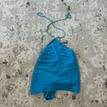 Amanda Uprichard  100% Silk Blue Crop Top Size Large Photo 2