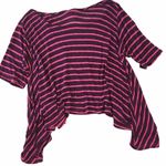 LF new Emma & Sam ☀︎︎ Oversized Stripe Hi Lo Hem Tee ☀︎︎ Pink Purple ☀︎︎ Size XS Photo 12