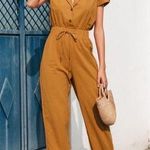 Simplee BOHO ROMPER DRAWSTRING PLAYSUIT KHAKI YELLOW Orange Photo 2