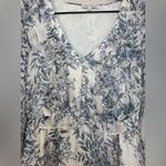 Moon River Anthropologie  Blue Floral Ruffle Midi Dress size Small Photo 8