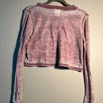 Self Esteem  Pink Faded Cropped Polo Sweatshirt 1/4 Button Lightweight SZ S Photo 7