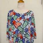 LuLaRoe  Irma Top NWT Tunic Dress Printed Patriotic 4th of July Shirt size 3XL Photo 1