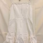 AQUA  Women'S White Square Neckline Sleeveless Ruffle-Trim Mini Dress Size‎ M Photo 0