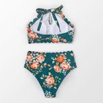 Cupshe # 12 Teal floral  bikini size medium nwt Photo 2