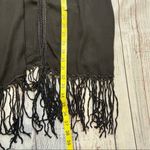 XCVI  Black Cold Shoulder Fringe Bottom Kimono. Size Small. Photo 1