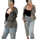 Chico's Nylon Oversized Snake Print Windbreaker Hoodie Jacket Sz 4 Photo 1