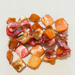 Vintage Abalone Shell Natural Stone Bracelet Pearl Orange Photo 1