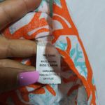 Mud Pie Bag Lady Swimsuit Vacation Beach Sheer Coral Print Cover Up Linen Size L Photo 6