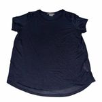 Vince Dark Navy Semi Sheer Short Sleeve Crewneck Pullover T Shirt Tee Top Small Photo 2