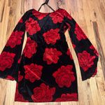 Thirty Thirty L Velvet Rose Open Back Mini Dress Black Size L Photo 1