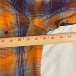 Woolrich  Women’s Plaid Button Up Flannel Shirt Orange Blue Medium Photo 3