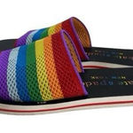 Kate Spade SPECTRUM Rainbow Intarsia-Knit Slide Sandals Women Size 9 B Purple Photo 0